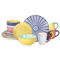 Selamica Ceramic Dinnerware Sets for 4, 16 Pieces Plates and Bowls Sets, Dishes set for 4-Chip and Scratch Resistant, Dishwasher&Microwave Safe, Assorted Colors