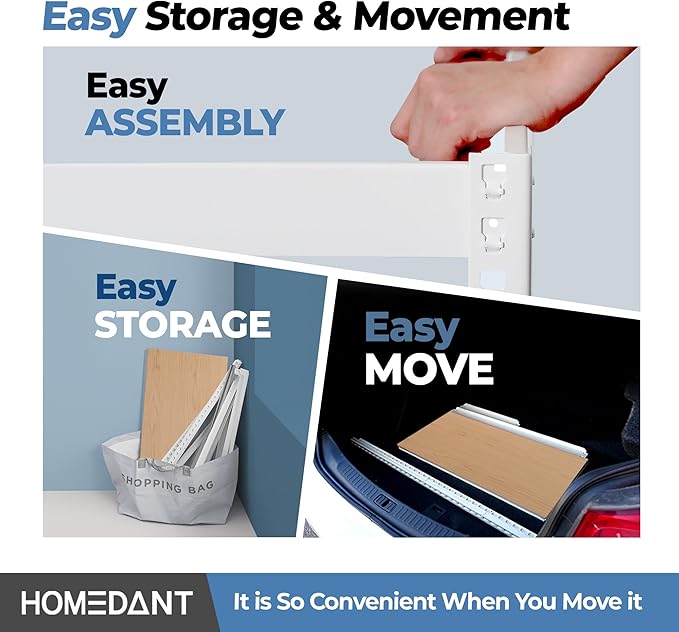 HOMEDANT White 28" W 5 Tier Storage Shelves Garage Shelving Unit Metal