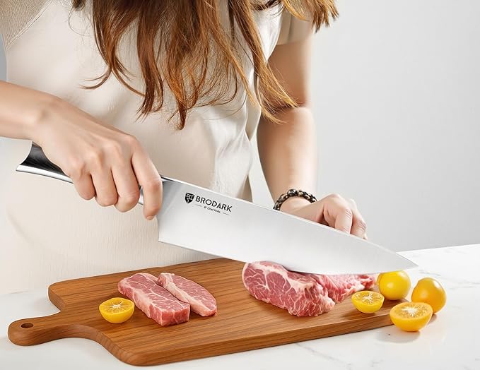 BRODARK 15 PCS Knife Set with Block,Pakkawood Handle Kitchen Knife Set