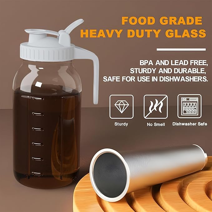 JunVpic Cold Brew Coffee Maker, 64 oz Glass Mason Jar Pitcher