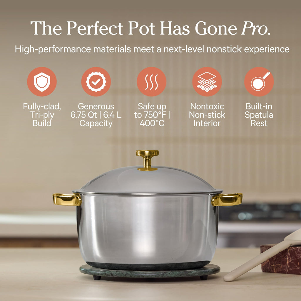Our Place Titanium Pro Cookware Duo | 6-Piece Tri-Ply Titanium Cookware Set with Always Pan Pro & Perfect Pot Pro | Non-Toxic No-Coating Nonstick | Induction & Oven-Safe up to 750°F | Gold