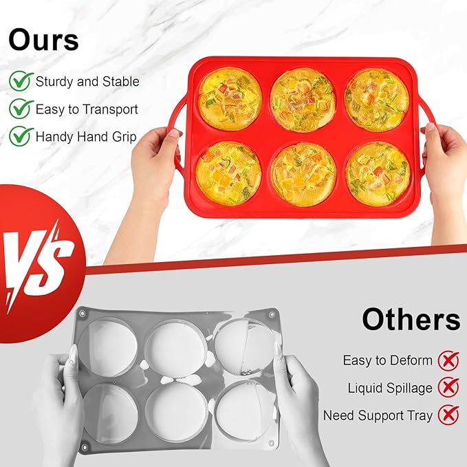 Puyeipt 4 Inch Jumbo Muffin Top Pans with Metal Frame, 2 Pack, 12 Cups