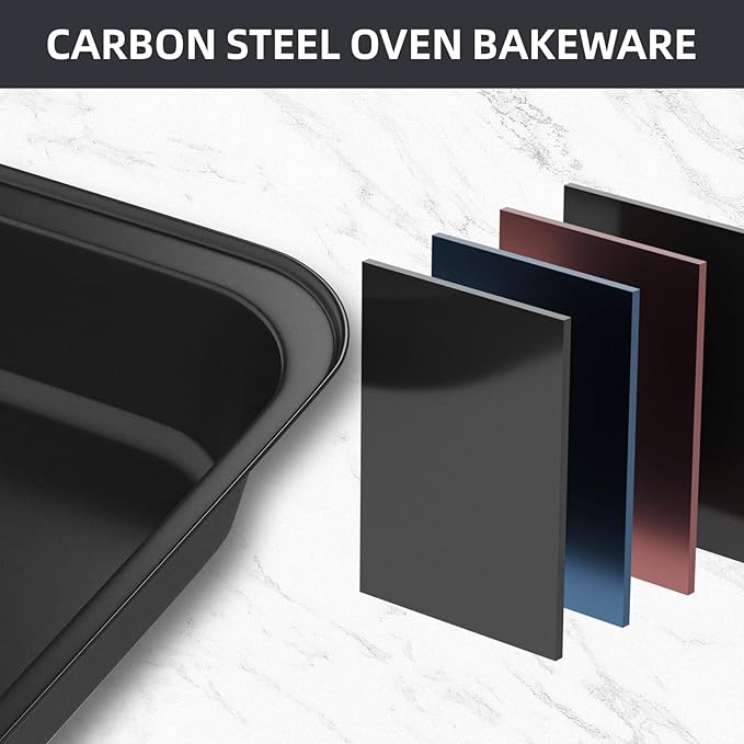 CasaCulina Baking Pans Set, 5-Piece Nonstick Bakeware Sets, Black