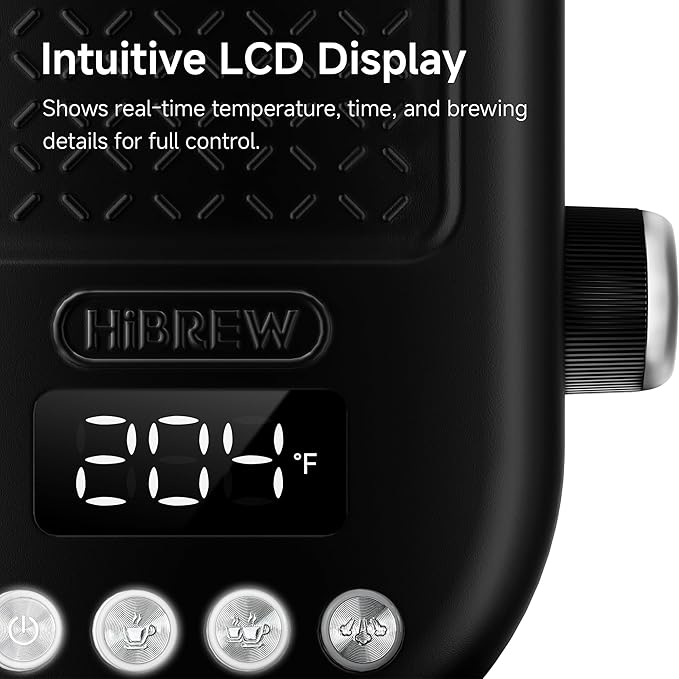 HIBREW H10B Programmable Espresso Machine with LED Display & Pressure Gauge