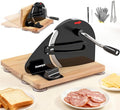 Huanyu Manual Bread Slicer Upgrade Foldable Sourdough Cutter Versatile Hand Crank Stainless Steel Blade Adjustable Thickness with Scale Line & Suction Cup for Homemade & Commercial Use Black