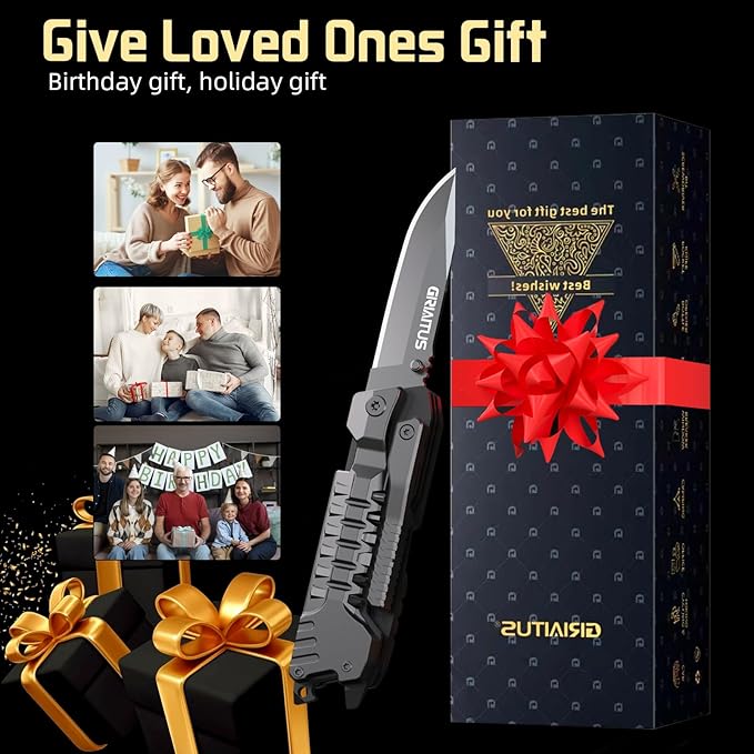 17-in-1 Multitool Knife, Multi-Tool Gift for Men, Camping EDC Pocket Knife