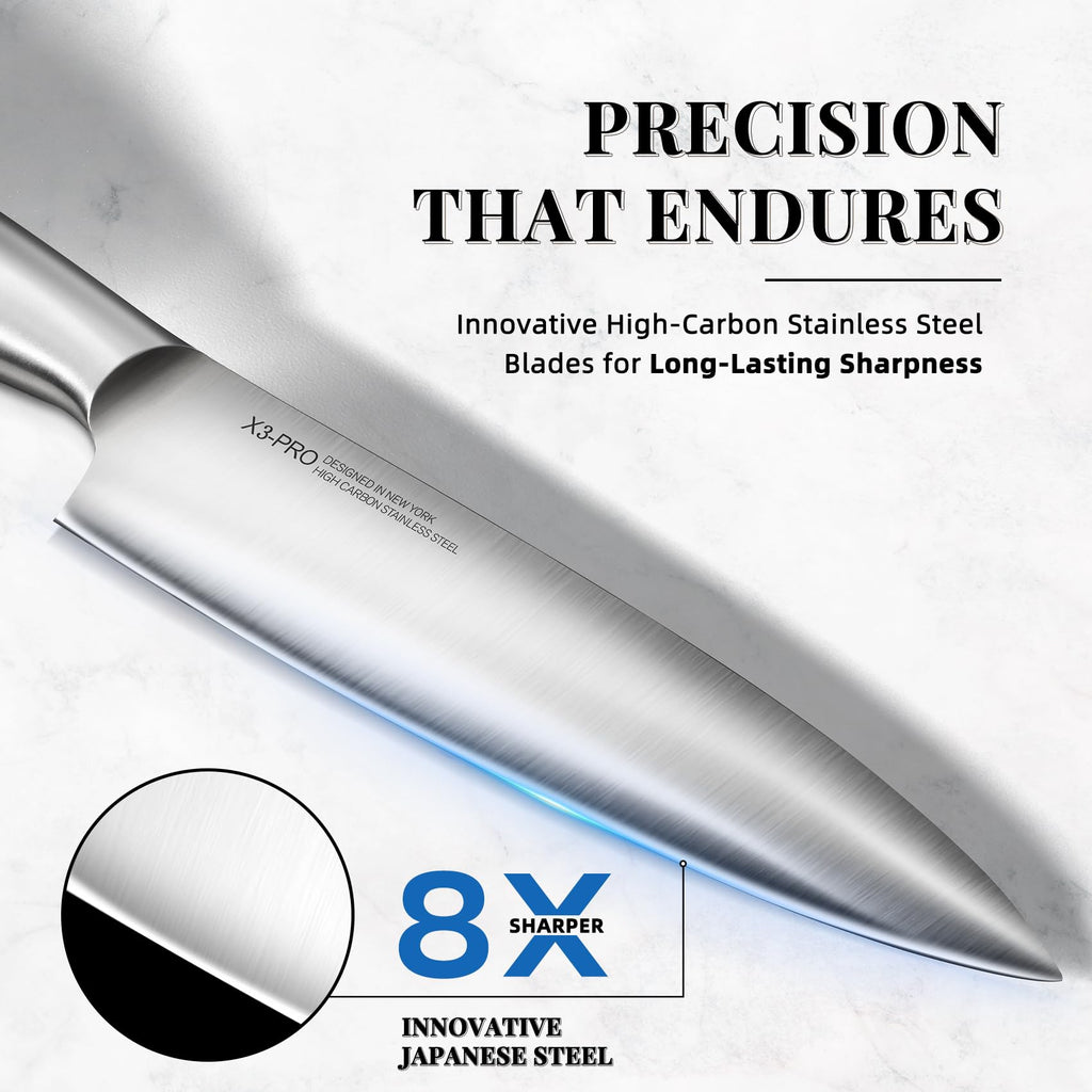 KnifeSaga 14 Pcs Kitchen Knife Set, Premium, Razor Sharp, Japanese Steel