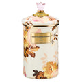 MACKENZIE-CHILDS Enamel Canister, Large, Wild Rose White