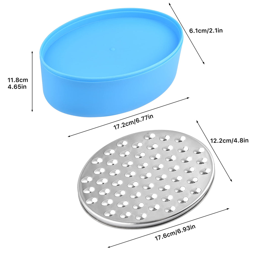 Akamino Cheese Grater, Grater Lemon with Food Storage Container & Lid Grinder Grater for kitchen - Perfect For Hard Parmesan, Ginger, Vegetables, Butter (Blue)