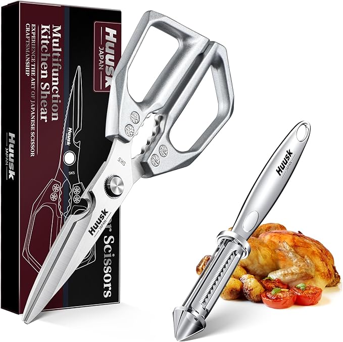 Huusk Kitchen Scissors and Vegetable Peelers Set, Gifts for Women