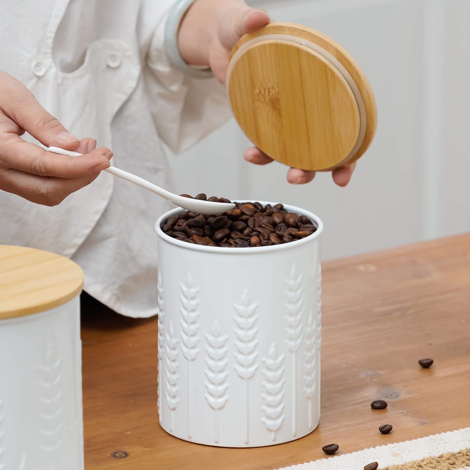 HOME PALETTE Kitchen Canister Set of 3 Tea Coffee Sugar Containers