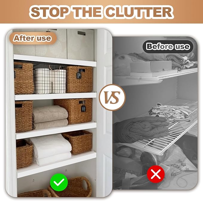 5 Pcs Wire Rack Covers 40x16x2.5 inch PVC Pantry Shelf Cover 0.31 inch Thick Removable Closet Wire Rack Shelf Covers,Decoration Kitchen Bathroom Office Shelving (Light Luxury White,40x16x2.5inch)