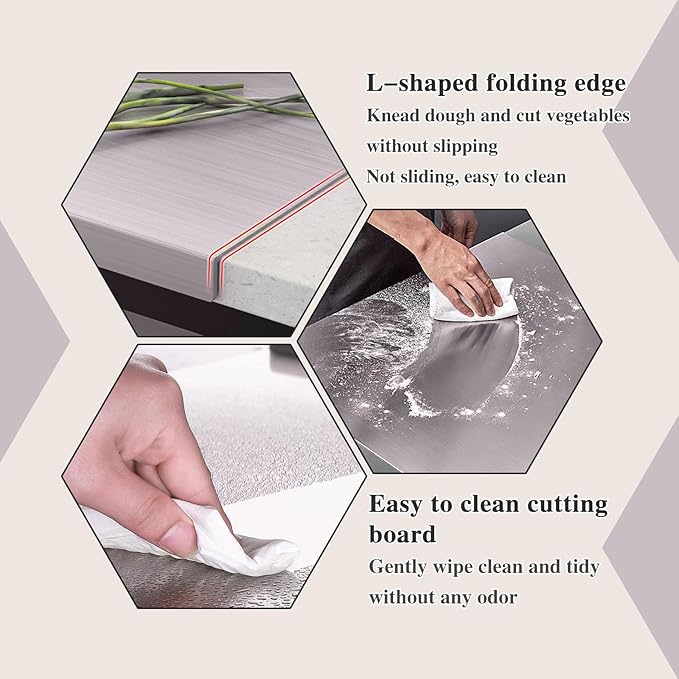 Stainless Steel Kitchen Cutting Board, 304 Stainless Steel, Double-Sided for Separation, Baking and Pizza Making (15.7×27.5×0.06")