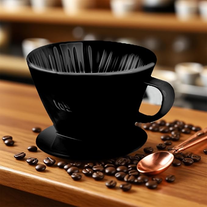 NBYHZLS Ceramic Pour Over Coffee Dripper, V-Shaped Coffee Filter Cone