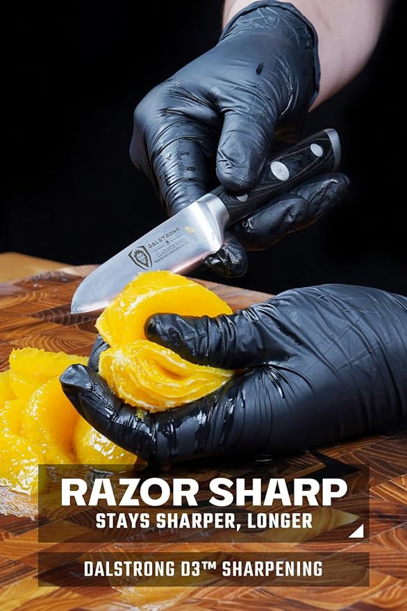 Dalstrong Paring Knife - 3.5 inch - Forged High-Carbon German Steel - Black G10 Handle - Sheath - Small Knife Fruit Vegetable Cutting Knife - Gladiator Series Elite - Razor Sharp Kitchen Knife - NSF