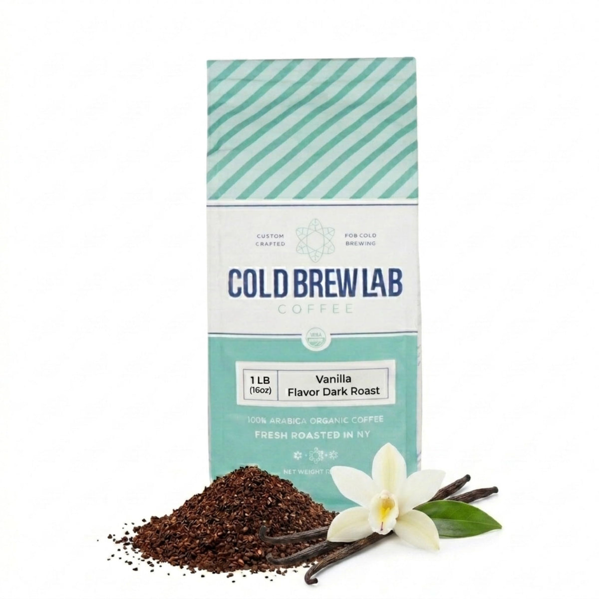 Cold Brew Organic Coarse Ground Flavored Coffee, Chocolate Mocha Flavor, Dark Roast, Colombian Supremo, Coarse Grind for Cold Brew Coffee & French Press, 1 LB