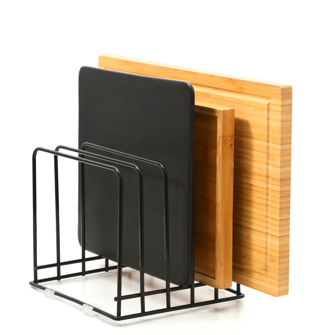 QSYZanZan Cutting Board Organizer(1 Pc),Kitchen Cabinet Dividers for baking sheets,Bakeware Holder with 5 Slots,Space Saving,for used to Baking Tray and Chopping Storage