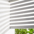 Persilux Cordless Zebra Blinds for Windows Free-Stop Roller Windows Shades Dual Layer Light Control for Day and Night, Light Filtering Sheer Shades for Home (34" W X 72" H, Cream)