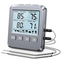Vuwwey Dual Probe Meat Thermometer Digital for Cooking, Grilling & Smoking with Large LCD Backlight & Alarm, Kitchen Food Grill Thermometer, Smoker Accessories for BBQ Oven Oil Fry, Gifts for Men Dad