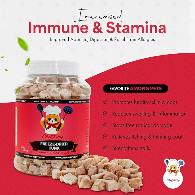 Chef Kitty Freeze Dried Tuna Cat Treats, 100% Wild Caught, 8.5 oz