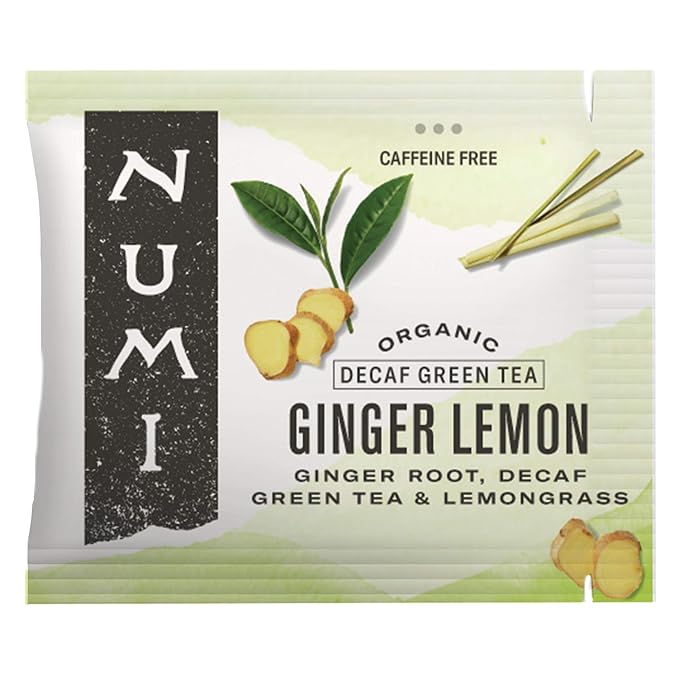 Numi Organic Ginger Lemon Decaf Green Tea, 100 Tea Bags