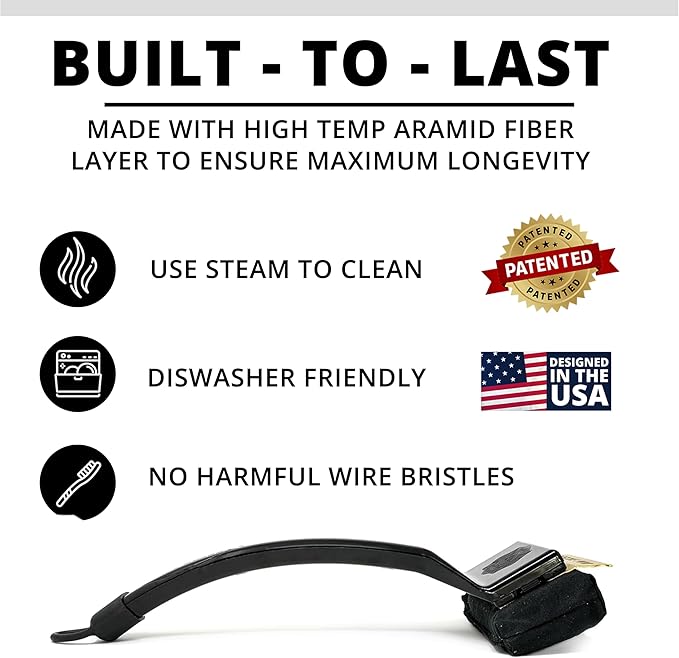 Grill Rescue BBQ Replaceable Scraper Cleaning Head, [Rescue-Upgraded], Bristle Free Grill Brush, Durable and Unique Scraper Tools for Cast Iron or Stainless-Steel Grates, Barbecue Cleaner (Rescue Pro)