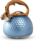 Foedo 3.2Qt Stainless Steel Whistling Tea Kettle Stovetop, Blue