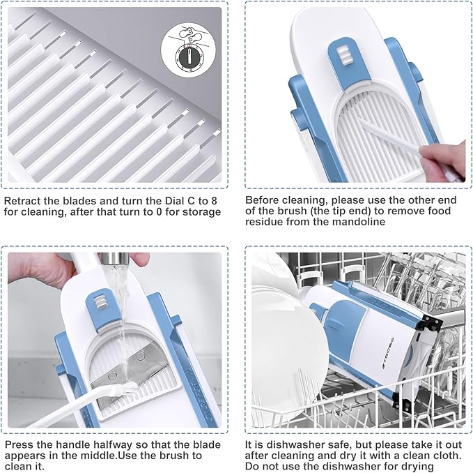 5 in 1 Adjustable Safe Mandoline Slicer for Kitchen with Paring Knife
