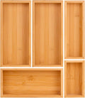 Teicui bamboo drawer organizer Set,expandable drawer dividers,wooden storage organizers,drawer organizers for kitchen, bathroom,flatware,Tea Bag Organizer (1 X 5PCS Natural)