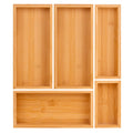 Teicui bamboo drawer organizer Set,expandable drawer dividers,wooden storage organizers,drawer organizers for kitchen, bathroom,flatware,Tea Bag Organizer (1 X 5PCS Natural)