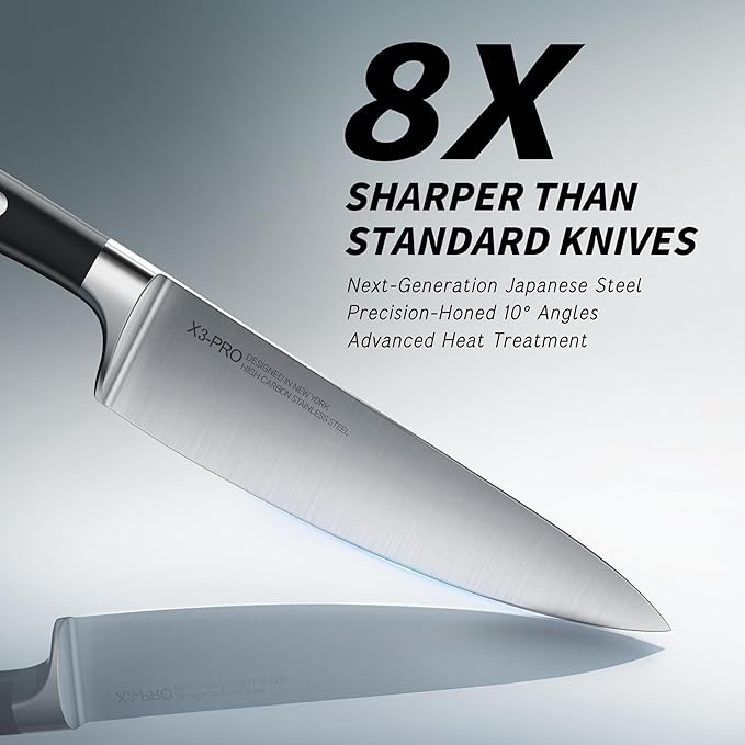 KnifeSaga 15 Pcs Japanese Knives Set for Kitchen, Razor Sharp, Professional