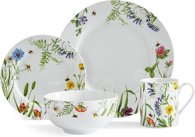 Portmeirion Home 16-Piece Dinnerware Set - Bumble Bee, Set of 16