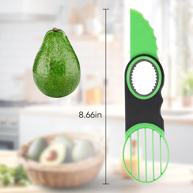 Ebecuoa 3-in-1 Avocado Slicer Tool & Stainless Steel Pitter