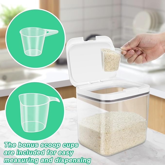 2 Pack Flour Sugar Storage Containers with Pop-to-Flip Lid 2.9 Qt + 4.75 Qt