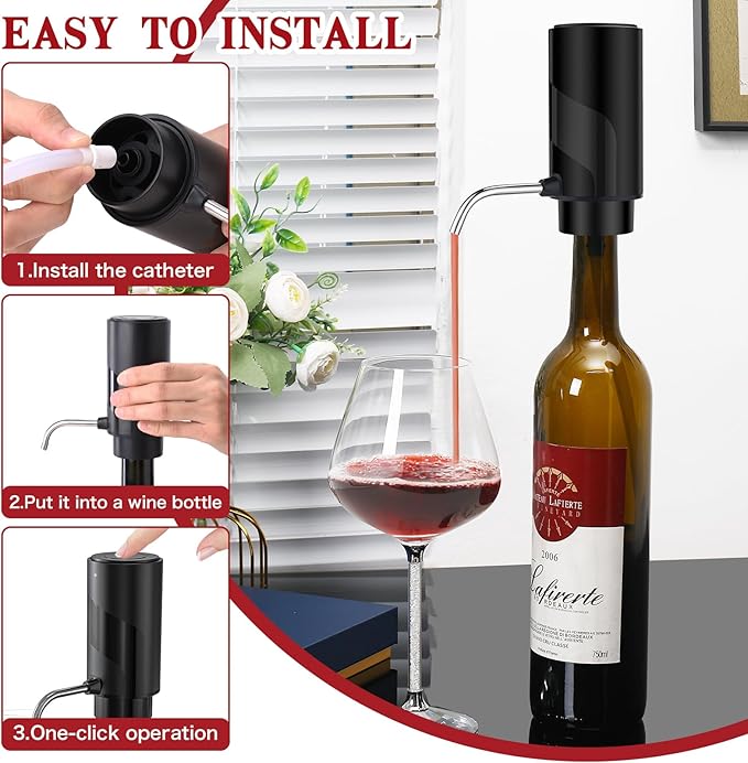 BLUBYEES Electric Wine Aerator and Automatic Wine Dispenser