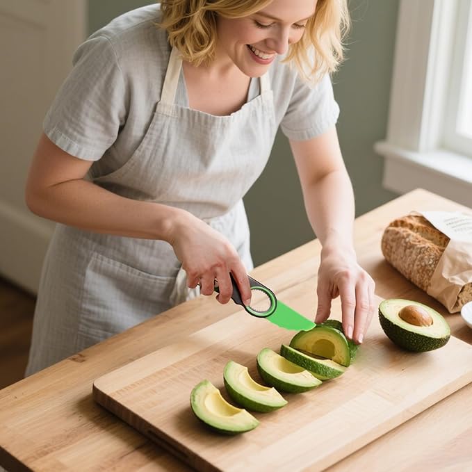 Ebecuoa 3-in-1 Avocado Slicer Tool & Stainless Steel Pitter