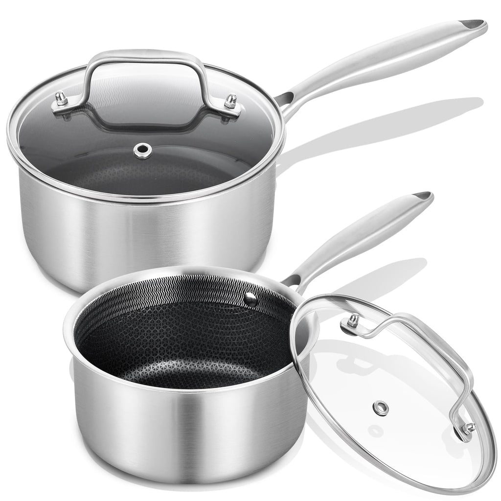 LOLYKITCH Hybrid Non-Stick Saucepan Set of 2 | 1.5QT & 2.5QT Sauce Pots
