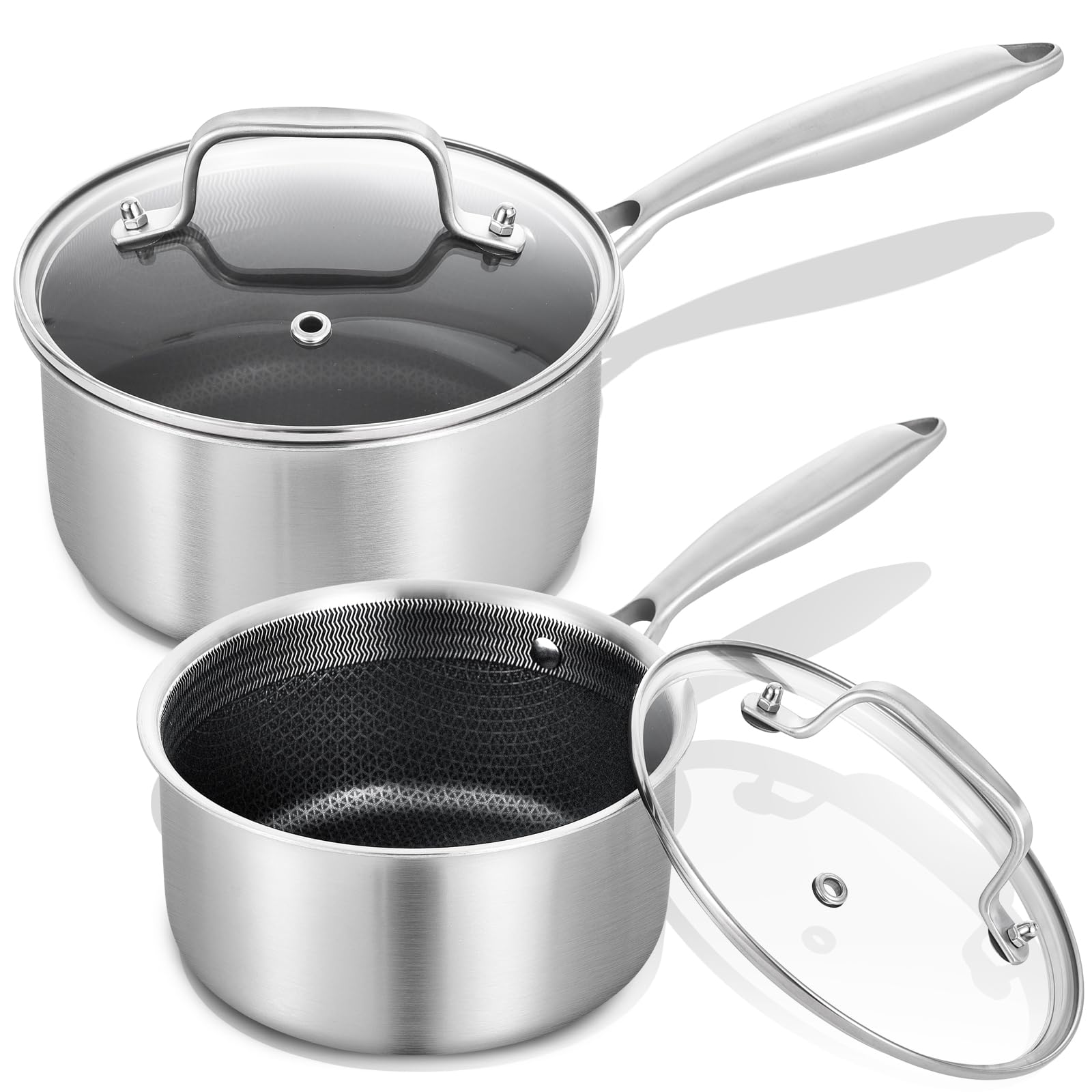 LOLYKITCH Hybrid Non-Stick Saucepan Set of 2 | 1.5QT & 2.5QT Sauce Pots