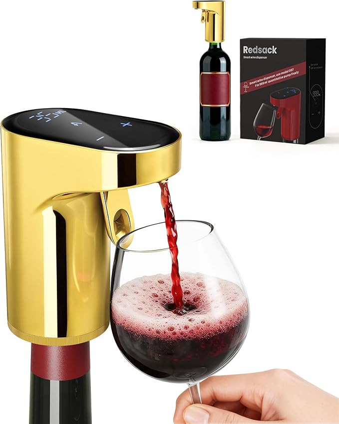 5 in 1 Wine Aerator Whiskey Dispenser,Liquor Decanter, Alcohol Pourer-Gold