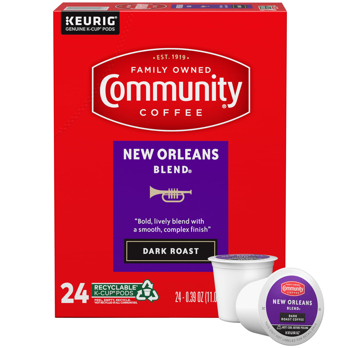 Community Coffee Grandma's Sugar Cookie Keurig K-Cup Pods, Limited Edition Holiday Flavor, Natural Ingredients, 10 Count (Pack of 1)