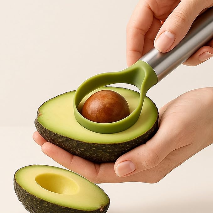 QPQ 2-in-1 Avocado Slicer & Pitter, Stainless Steel Kitchen Tool