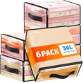 SpaceWhisper Clear Sheet Storage Bags, 6 Pack, 17.7 x 15.7 x 7.9 in