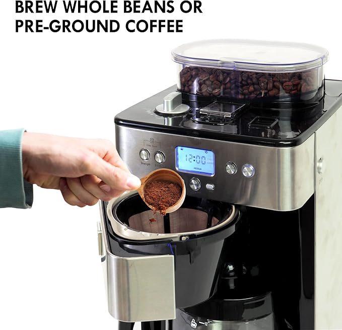 Kenmore Elite Grind and Brew Coffee Maker 12 Cup with Built‑In Burr Grinder