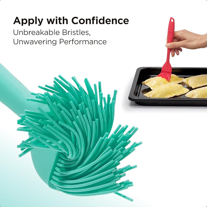 Kitchen Mama WaltzGrip Platinum Silicone Basting Pastry Brush, Teal