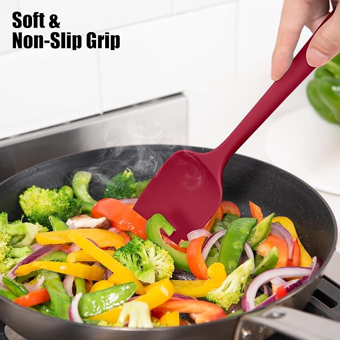 Doosu 600°F Heat Resistant Silicone Spatula Scrapers (Set of 3, Multi-5)