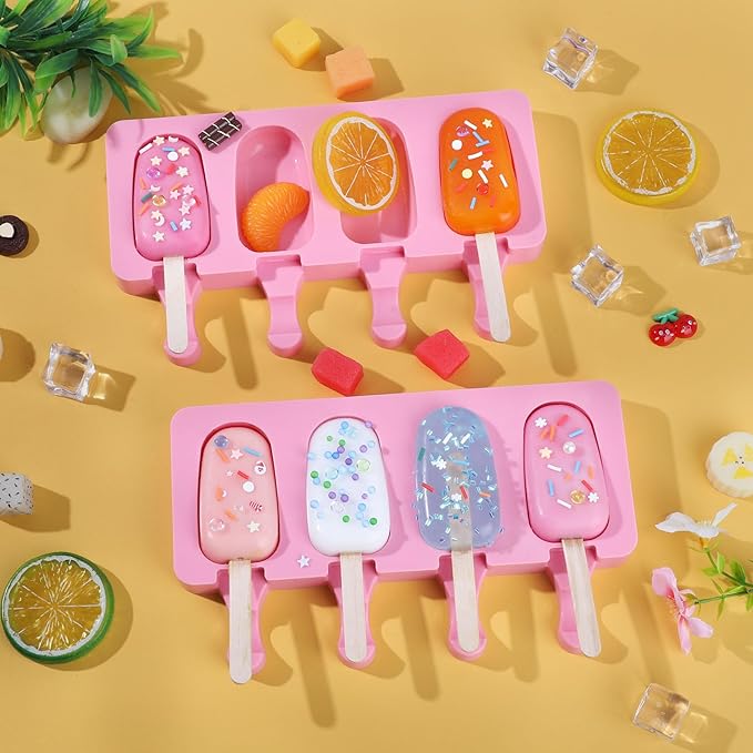 Ouddy Life Popsicle Molds Set of 2, Ice Pop Molds Silicone Cake Pop Mold