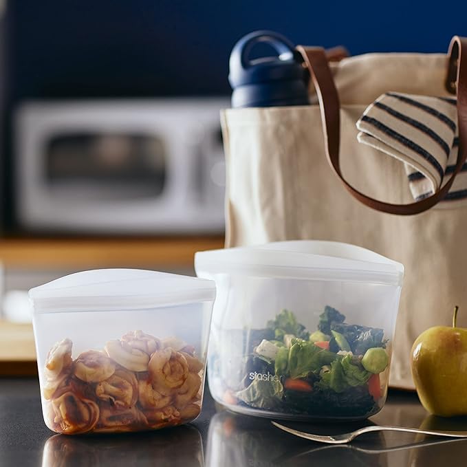 Stasher Premium Reusable Silicone Food Storage Bags, 3-Pack, Clear