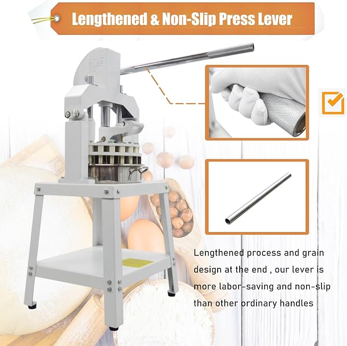 Yokoma Commercial 40pcs Dough Divider Manual 40PCS Dough Divider Manual Doughs Dividing Cutting Machine with 2 Stainless Steel Basin for Commercial Baking Needs, 0.95-4.41oz(27-125g) Range
