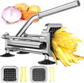 Potatoes French Fry Cutter with 2 Stainless Steel Blades (1/2 '' & 1/4 '')