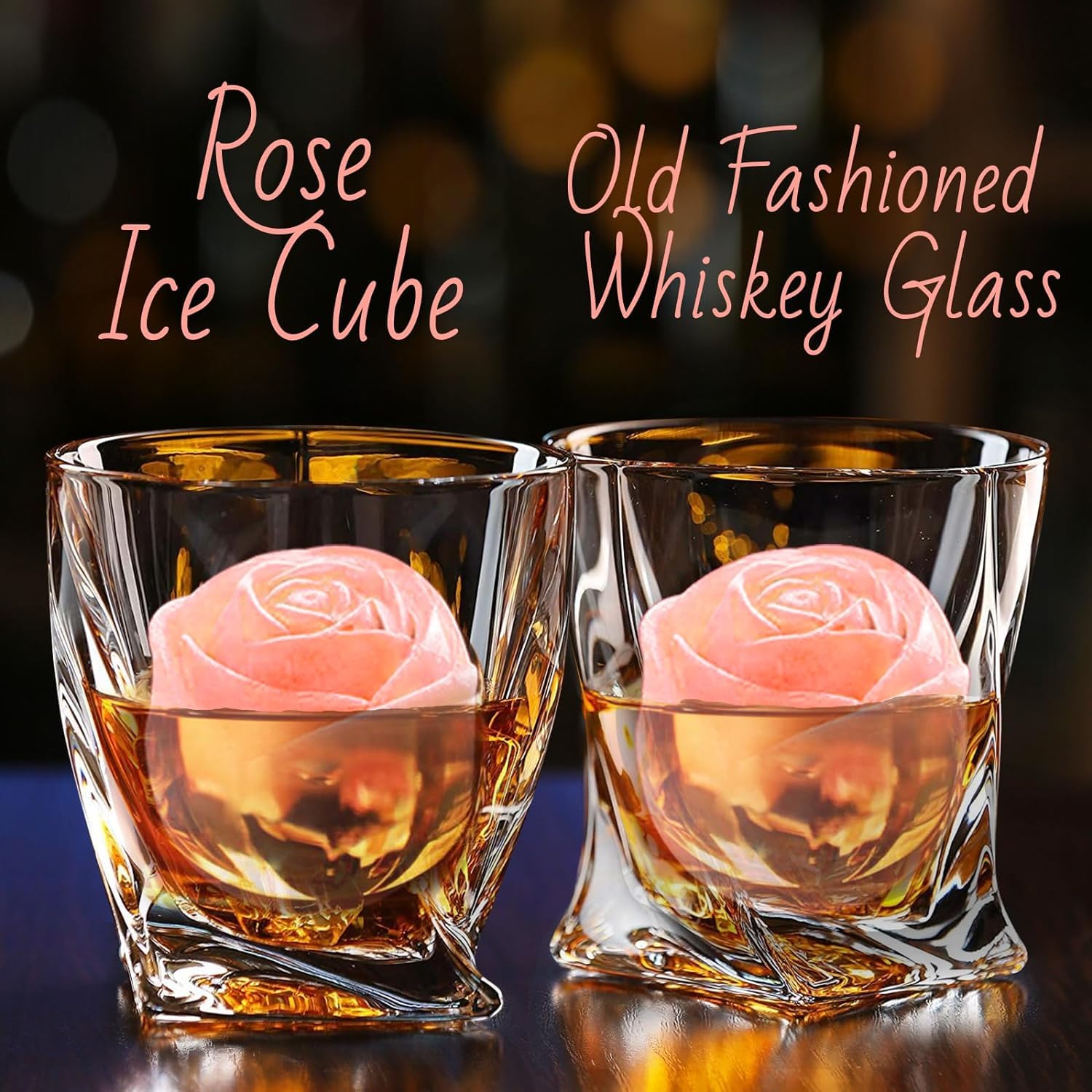 Aibirui Rose Ice Cube Mold,2" x 4 ices,Large Ice Cube Molds,Ice Cube Tray